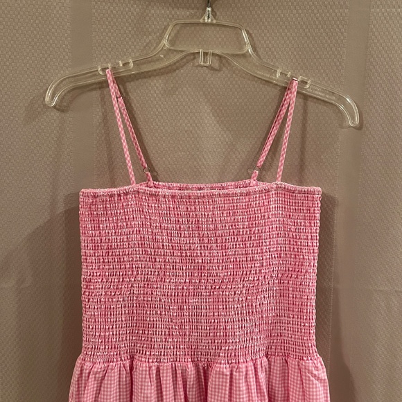 Sail to Sable Spaghetti Strap Smocked Dress Pink/White / Green Sz M NWOT - Picture 9 of 10